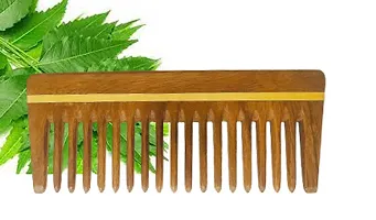 Rufiys Wide Tooth Neem Woden Comb for Women  Men Combo Set-thumb1