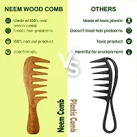 Rufiys Wide Tooth Neem Woden Comb for Women  Men Combo Set-thumb3