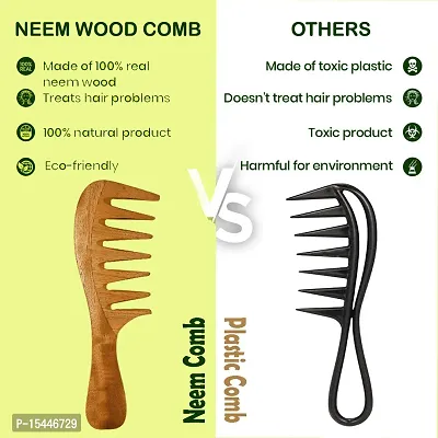 Wooden Comb for Women  Men Detangle  Hair Growth Beard Anti Dandruff-thumb3