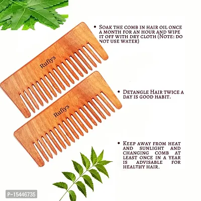 Kacchi Neem Wooden Comb for Women  Men Hair Growth  Detangle Anti Dandruff Beard-thumb5