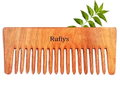 Kacchi Wooden Neem Hair Comb  for Women  Men Pack of 2 (10 Cm)-thumb1