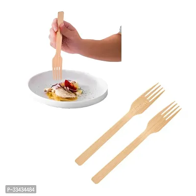 Useful Disposable Bio Degradable Wooden Forks- 50 Pieces-thumb5