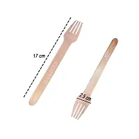 Useful Disposable Bio Degradable Wooden Forks- 50 Pieces-thumb2