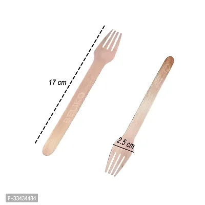 Useful Disposable Bio Degradable Wooden Forks- 50 Pieces-thumb3