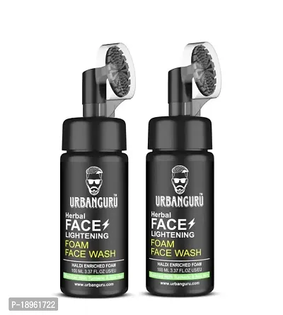 URBANGURU Face Lightening  Foam Face Wash  Fights Acne  Pimple - 100 ml Sulphate  Paraben Free Pack Of 2