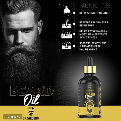 URBANGURU Men's Beard  Hair Growth Oil for thicker, longer beard | For patchy, uneven beard | Beard Oil for fast beard growth | Natural Hair Oil 30ml-thumb3