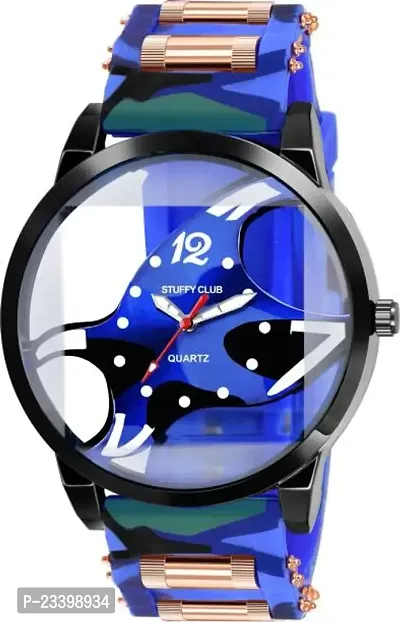 Stylish Blue Metal Analog Watches For Men