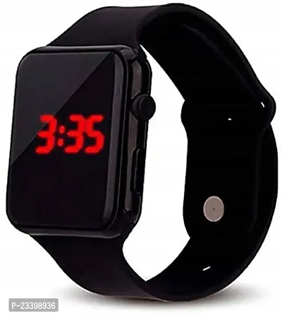 Stylish Black Rubber Digital Watches For Men-thumb0