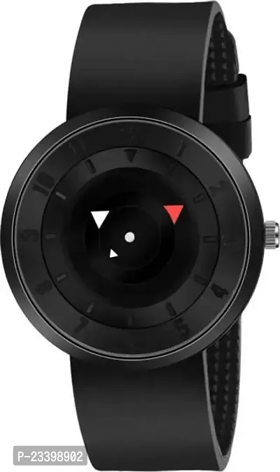 Stylish Black Rubber Analog Watches For Men