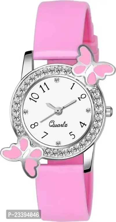 Stylish Pink Rubber Analog Watches For Women-thumb0