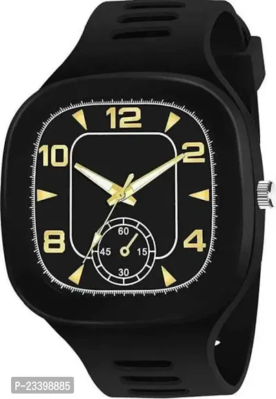 Stylish Black Rubber Analog Watches For Men-thumb0