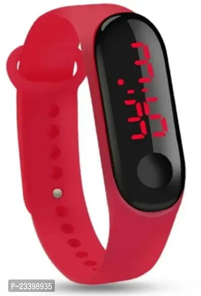Stylish Red Rubber Digital Watches For Men-thumb0