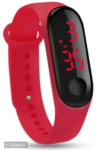 Stylish Red Rubber Digital Watches For Men