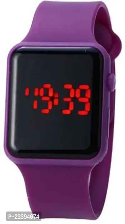 Stylish Purple Rubber Digital Watches For Women
