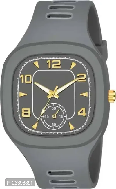 Stylish Grey Rubber Analog Watches For Men