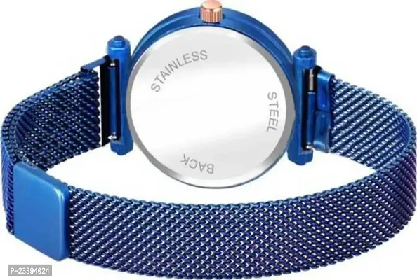 Stylish Blue Metal Analog Watches For Women-thumb0