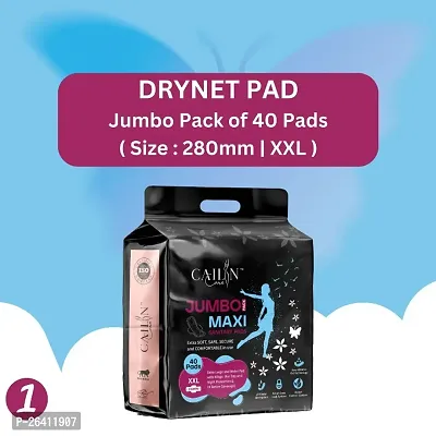 cailincare sanitary pads Drynet  pads jumbo pack of 40 pads (size : 280mm | xxl )