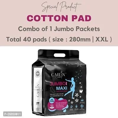 CAILIN CARE cotton pad combo of 1 jumbo packets total 40 pads ( size : 280mm | XXL )-thumb0