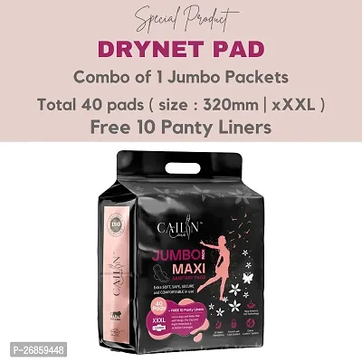 CAILIN CARE drynet pad combo of 1 jumbo packets total 40 pads ( size : 320mm | XXXL ) FREE 10 PANTY LINER