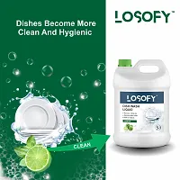 LOSOFY Lemon Dish Wash Liquid- Get Your Dishes Clean and Fresh with a Hint of Lemon ( Cane of 5 Liter )-thumb3