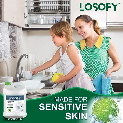 LOSOFY Lemon Dish Wash Liquid- Get Your Dishes Clean and Fresh with a Hint of Lemon ( Cane of 5 Liter )-thumb5
