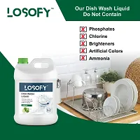 LOSOFY Lemon Dish Wash Liquid- Get Your Dishes Clean and Fresh with a Hint of Lemon ( Cane of 5 Liter )-thumb1
