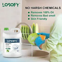 LOSOFY Lemon Dish Wash Liquid- Get Your Dishes Clean and Fresh with a Hint of Lemon ( Cane of 5 Liter )-thumb2