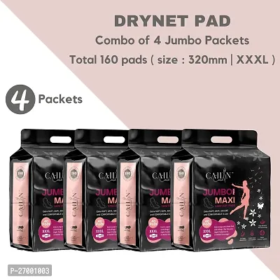 CAILIN CARE  EXTRA sanatry pads drynet pads jumbo pack of 160 pads ( size : 320 mm | xxxl )