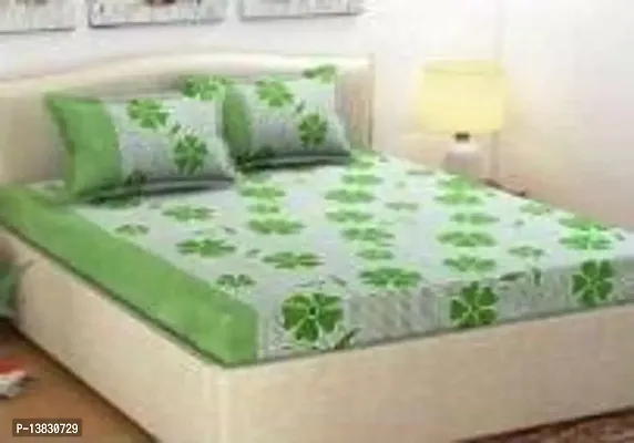 Stylish Glace Cotton Printed Double Bedsheet with 2 pillow Cover