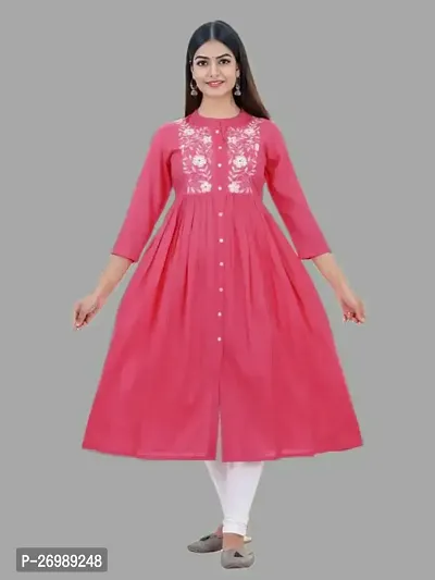 Stylish Rayon Embroidery Anarkali Kurti