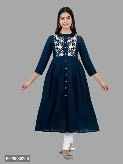 Stylish Rayon Embroidery Anarkali Kurti