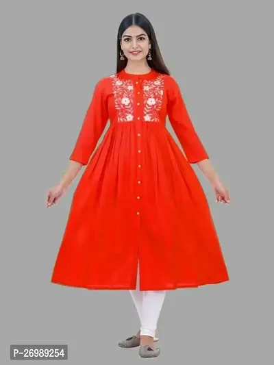 Stylish Rayon Embroidery Anarkali Kurti