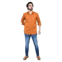 Brown Solid Long Sleeves Casual Shirt-thumb2