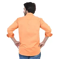 Orange Solid Long Sleeves Casual Shirt-thumb1