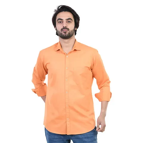 Men's Regular Fit Cotton Blend Solid Formal Shirts