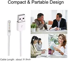 Go Shops Universal Usb Cable, Watch Charger Magnetic 4 Pin, Watch Charger, 4Mm Adapter Length 45 Cm For Smart Watch (Charge Only), Multicolor-thumb2