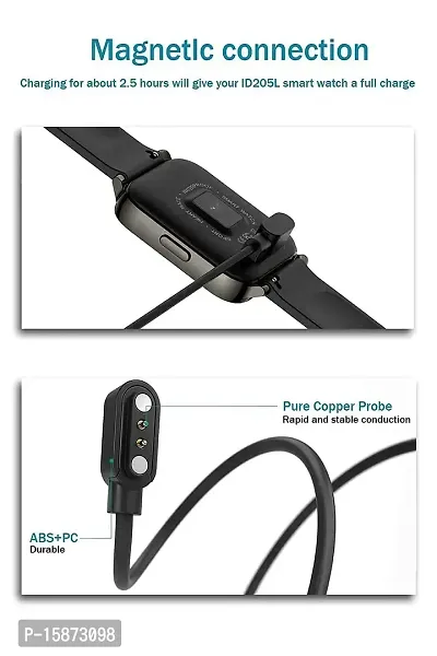 GO SHOPS Newly Launched Fire_Bolt Ring Smart Watch Charging Cable USB Fast Charger Magnetic Charging Cable Adapter for Laptops (Charger only) - 1 V, Black-thumb5