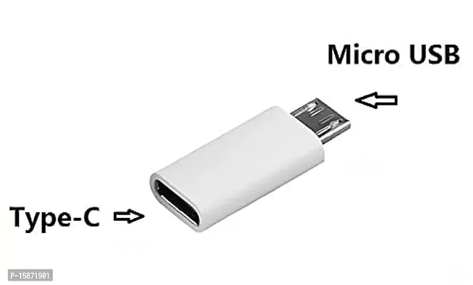 GO SHOPS USB 3.1 Type C Female to Micro USB Type B 2.0 Male Data Sync Adapter and Without Cable Charging Connector for Smartphones and Tablets (Multicolor)-thumb3