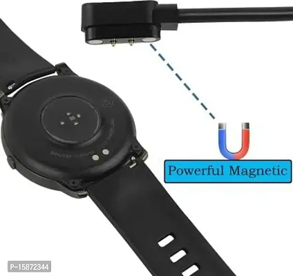 GO SHOPS USB Fast Charger Magnetic Charging Cable Adapter for Fire-Boltt 360 SpO2 Smartwatch (Black)-thumb4