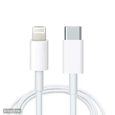 Lightning Original 20w Fast Charging Cable For iPhone Charger Compatible For Apple iPhone 11, 12, 13, 14 Series (20w ONLY Cable) White-thumb0
