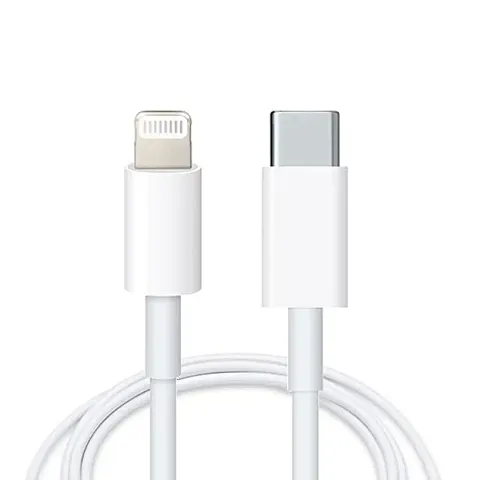 Lightning Original 20w Fast Charging Cable For iPhone Charger Compatible For Apple iPhone 11, 12, 13, 14 Series (20w ONLY Cable) White