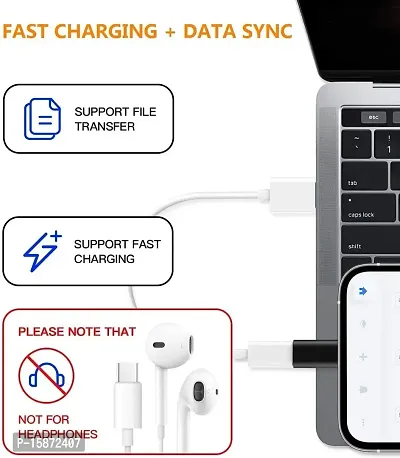 CRAYOTALK Trendy 30W USB-C Female to Lightning Cable Adapter, Type-C to 8 Pin Male PD Fast Charging Converter Cord Data Sync Connector for iPhone 13 12 11 Airpods iOS Device, Carplay, Dark Black-thumb5