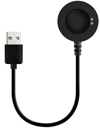 GO SHOPS t55 Charger Cable, t500 Cable USB, t55 Cable USB, T55/T500 Charging Cable Magnetic 2 pin, T500 Watch Charger, Watch Charger SmartWatch (Charge only) Black T-55 t500 for Laptops