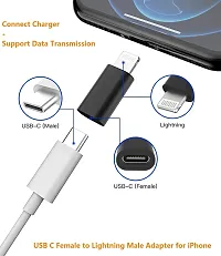 CRAYOTALK Trendy 30W USB-C Female to Lightning Cable Adapter, Type-C to 8 Pin Male PD Fast Charging Converter Cord Data Sync Connector for iPhone 13 12 11 Airpods iOS Device, Carplay, Dark Black-thumb1