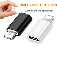 CRAYOTALK Trendy 30W USB-C Female to Lightning Cable Adapter, Type-C to 8 Pin Male PD Fast Charging Converter Cord Data Sync Connector for iPhone 13 12 11 Airpods iOS Device, Carplay, Dark Black-thumb2