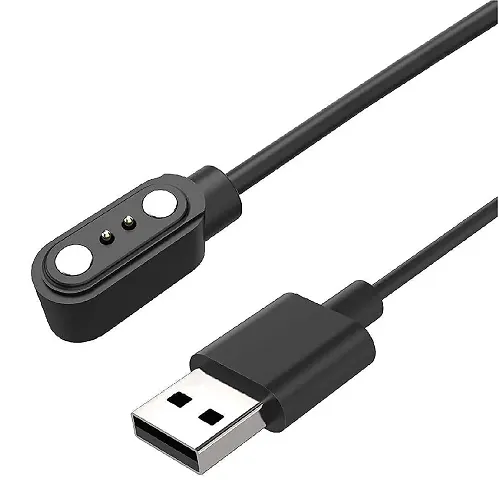 GO SHOPS Strong USB W26 Cable, Watch Charger Magnetic 2 pin, Watch Charger, w26 + Charger 4mm Adapter Length 45 cm for Smart Watch (Charge only)