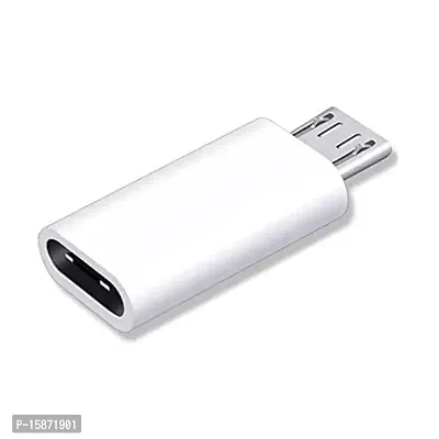 GO SHOPS USB 3.1 Type C Female to Micro USB Type B 2.0 Male Data Sync Adapter and Without Cable Charging Connector for Smartphones and Tablets (Multicolor)-thumb0