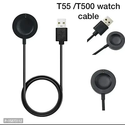 GO SHOPS t55 charger cable, t500 cable USB, t55 cable USB, T55/T500 charging cable magnetic 2 pin, T500 watch charger, watch charger smart watch (Charge only) (Black T-55 t500)-thumb4
