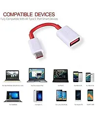 One Plus USB A to Type-C OTG Cable Male-Female Adapter Compatible with All C Type Supported Mobile Smartphone and Other Devices (Red)-thumb2