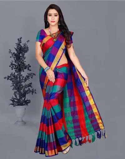 Must Have Cotton Silk Saree with Blouse piece 